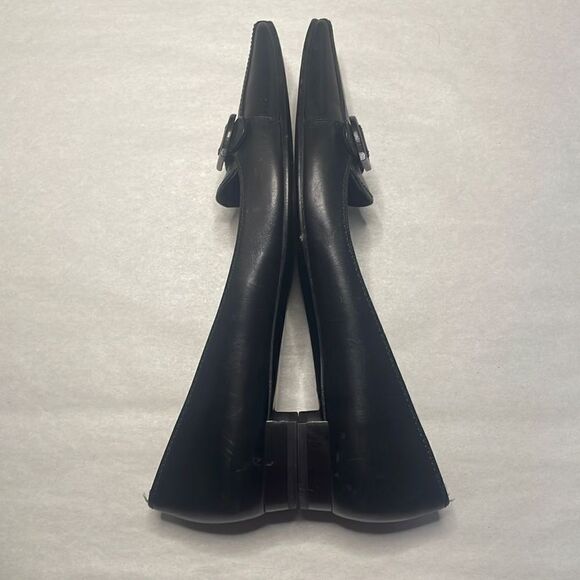 Salvatore Ferragamo Black Leather Low Heeled Pointed Toe Flats sz 8.5 2A Narrow - Picture 6 of 16